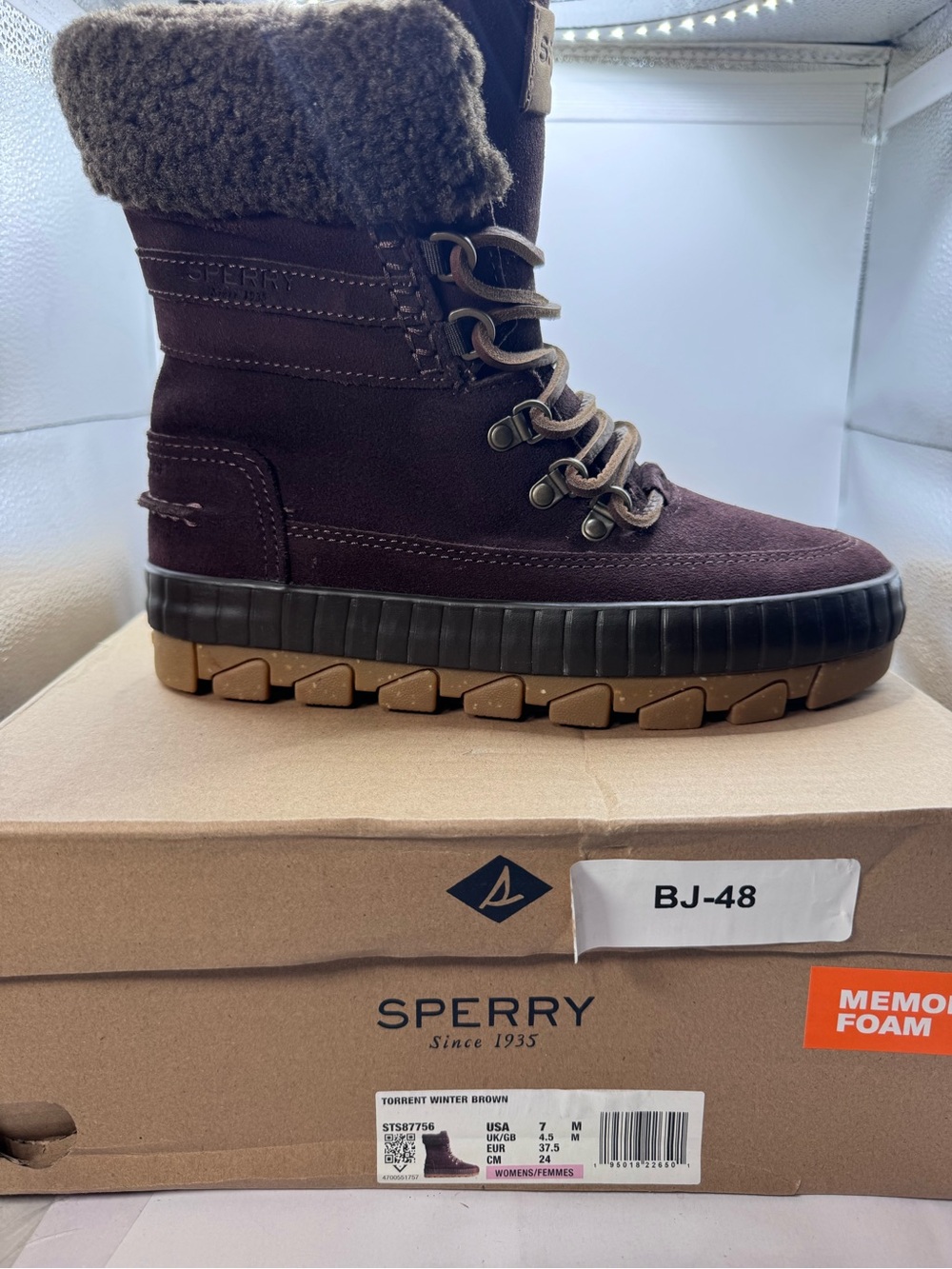 Sperry Women's Brown Faux-Fur Winter Boot